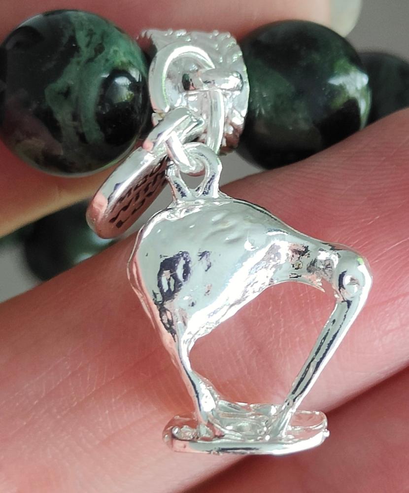 Nephrite Jade Bracelet With Kiwi Charm Secondary image