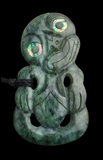 NZ Greenstone Extra Large Sideways Tiki Carving - 124mm #39L-S4