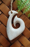 Hook - Whale Bone Carving - NZ Made by Alex Sands #2121