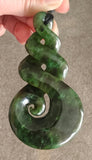 NZ Greenstone X-Large Quadruple Twist with Koru - 90mm #95F