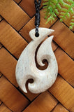 Hook - Whale Bone Carving - NZ Made by Alex Sands #1991