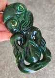 NZ Greenstone Extra Large Tiki Carving - 123mm #39L-B