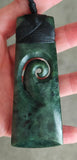 NZ Greenstone Toki With Koru Carving 90mm #56B