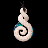 Small Double Twist Bone Carving Pendant #88