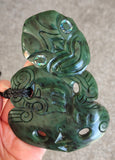 NZ Greenstone Extra Large Tiki Carving - 115mm #50A