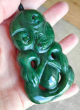 NZ Greenstone Large Tiki Carving - 85mm - #36B