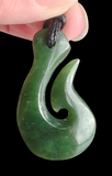 NZ Greenstone Hook Pendant - 40mm - #11