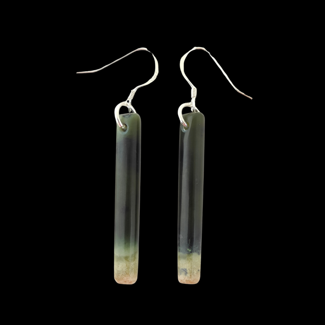 NZ Greenstone Earrings 38mm #AS123 Main image