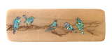 NZ Made Wood & Paua Wall Hanging - Robins
