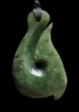 NZ Greenstone Hook Pendant - 45mm #52