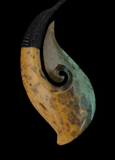 NZ Greenstone Hook Hei Matau Pendant - 90mm - #91A