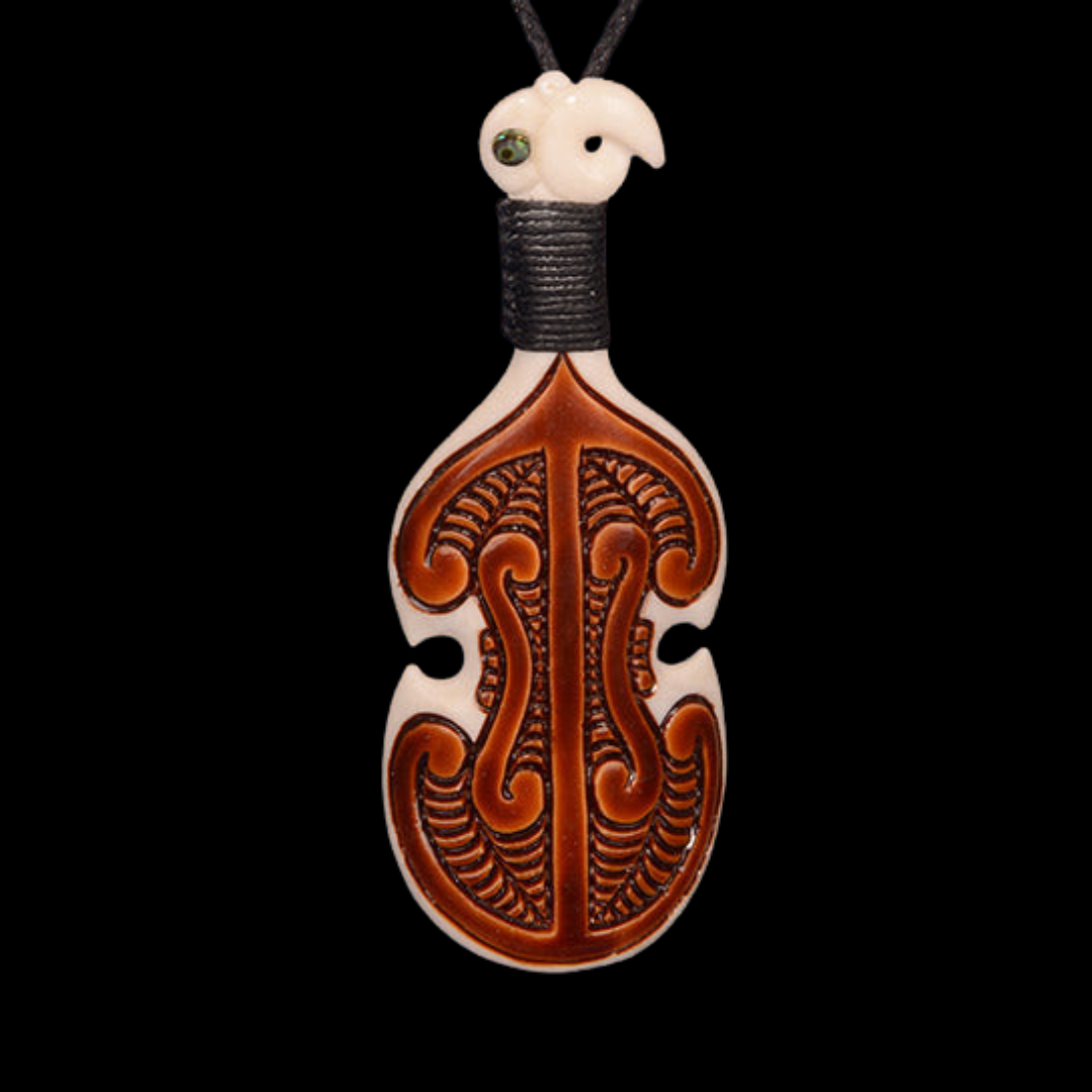 Bone Patu Stained Carving Pendant #17