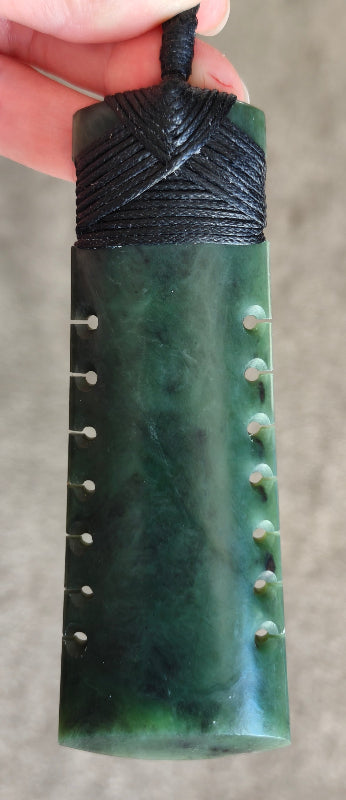 NZ Greenstone Toki With Notches 115mm #22 Main image