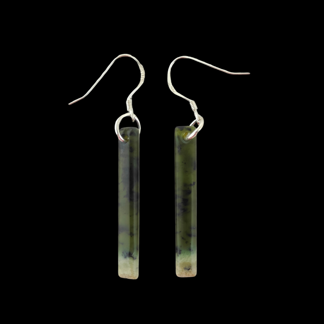 NZ Greenstone Earrings 35mm #AS122 Main image