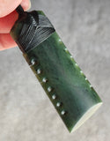 NZ Greenstone Toki With Notches 85mm #21