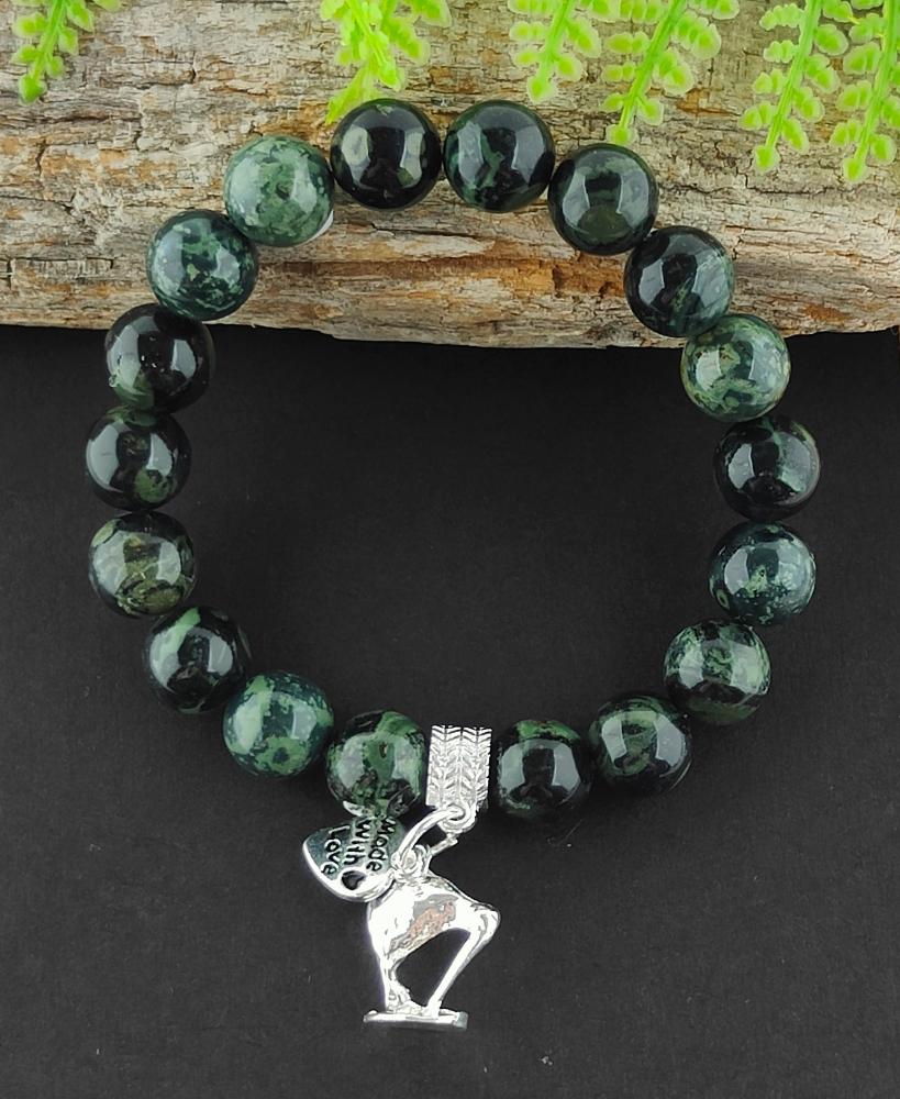 Nephrite Jade Bracelet With Kiwi Charm Main image