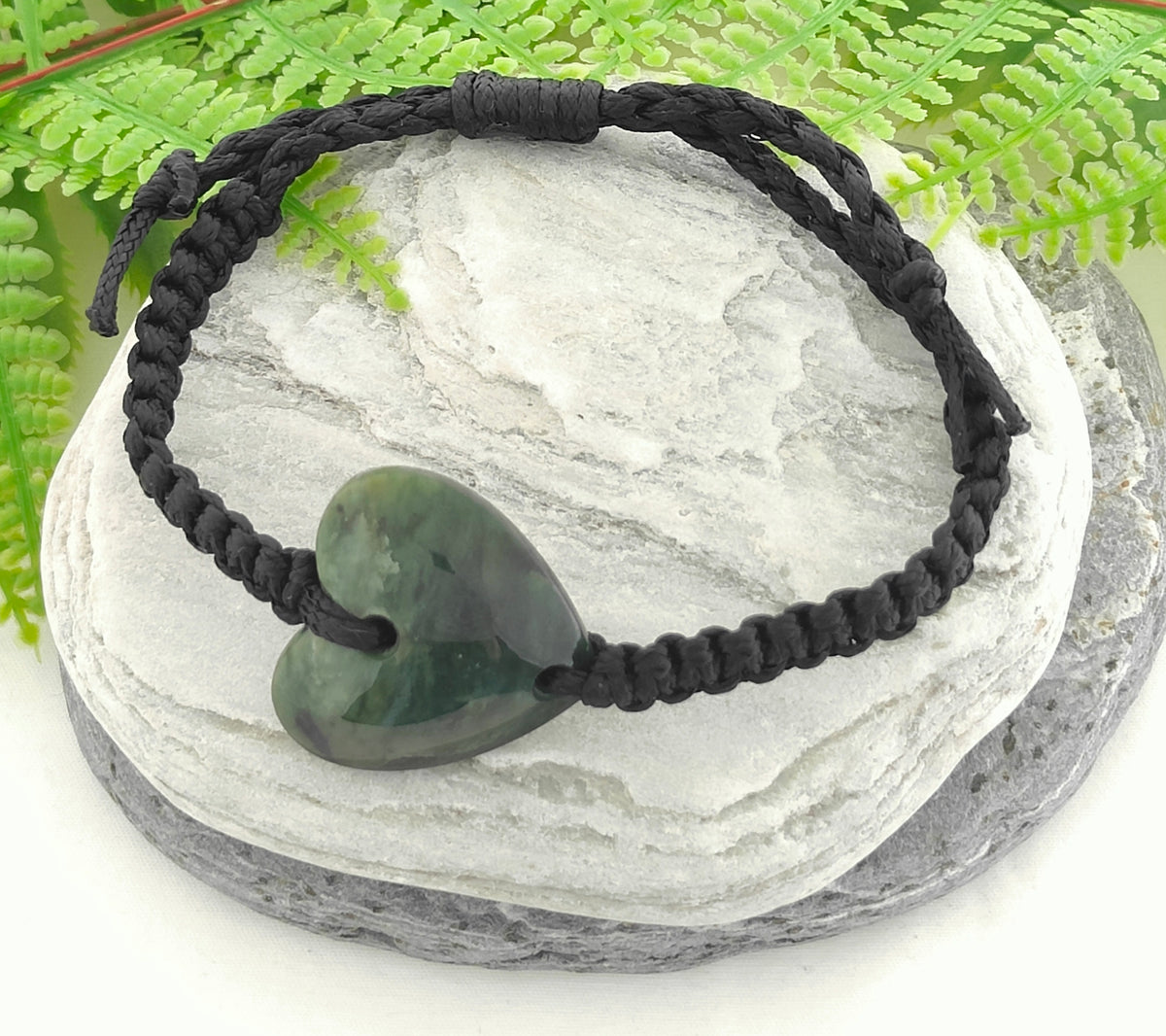NZ Greenstone Heart Bracelet #4 Main image