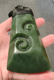 NZ Greenstone XL Toki With Double Koru 117mm #19