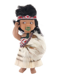 Wahine Maori Doll Salute 20cm #62BX - White or Black Cloak