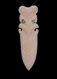 Taiaha Head Bone Carving Pendant #02