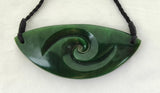 NZ Greenstone Oval Koru Design 81mm #21