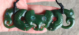 NZ Greenstone Double Manaia Breast Plate 128mm #01-A