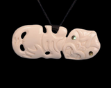 Tiki Breast Plate Bone Carving Pendant #38