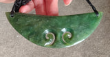 NZ Greenstone Double Koru Breast Plate Pendant #11