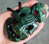 NZ Greenstone Hei Tiki - Carved By Yuki Tanaka