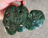 NZ Greenstone Extra Large Tiki Carving - 115mm #50A