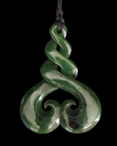 NZ Greenstone Large Quadruple Twist with Koru - 65mm #32