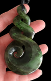 NZ Greenstone X-Large Quadruple Twist with Koru - 90mm #95E