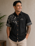 Men's Maori Design Shirt - Kia Kaha - Black