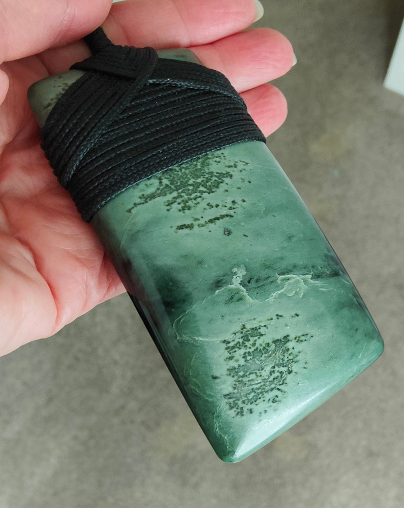NZ Greenstone Large Chunky Toki Carving - 92mm - #27 - by Tony