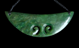 NZ Greenstone Double Koru Breast Plate Pendant #11