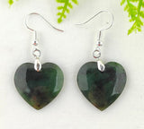 NZ Greenstone Small Heart Earrings #20