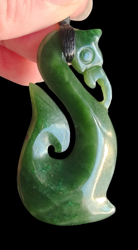 NZ Greenstone Manaia Pendant 55mm #59L*