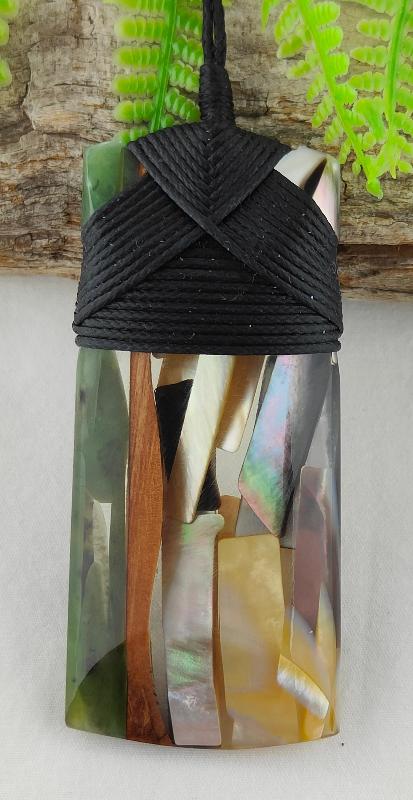 Rimu, Greenstone And  Mother Of Pearl Toki - NZ Made #533 Main image