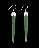 NZ Greenstone Pendulum Earrings 50mm