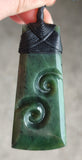 NZ Greenstone Toki With Double Koru #18-C