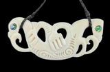 Manaia Breast Plate Bone Carving Necklace - 82mm #23