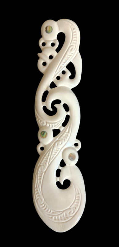 Super Large Manaia Bone Carving - 225mm - Carved by Joseph, NZ - #54