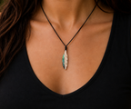 Small Feather Bone Carving Pendant #28