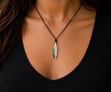 Small Feather Bone Carving Pendant #28