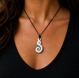 Small Double Twist Bone Carving Pendant #88
