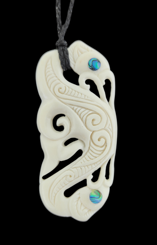 Manaia Bone Carving Pendant - 80mm #5