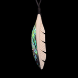 Small Feather Bone Carving Pendant #28