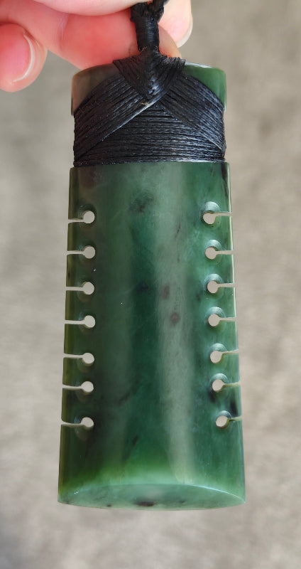 NZ Greenstone Toki With Notches 85mm #21* Main image