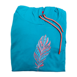 Women's Maori Feather Hoodie - Kia Kaha - Teal