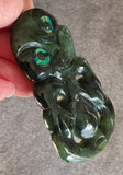 NZ Greenstone Tiki Carving - 69mm #35B